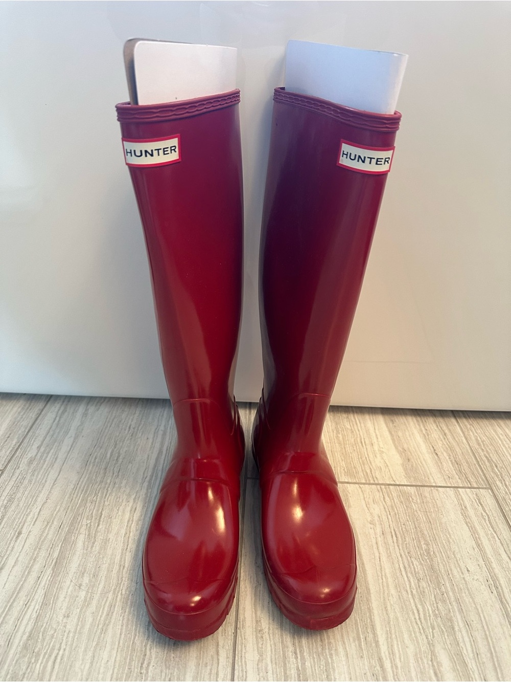 Hunter Women’s Tall Gloss Rain Boots - Red